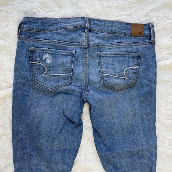 American Eagle Outfitter’s Y2K Distressed Stretch Skinny Jean - Women’s 8 - Picture 2 of 8